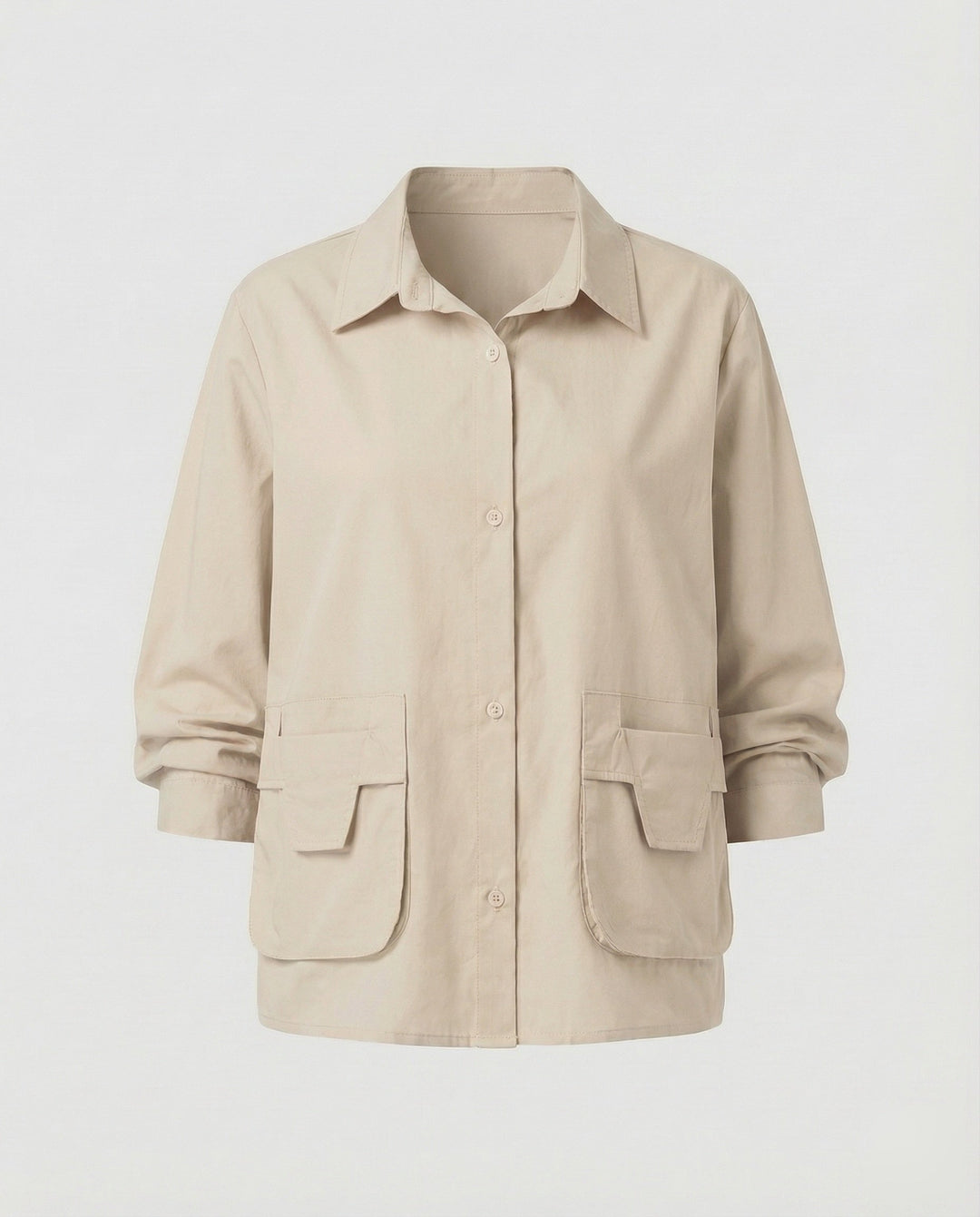 Damska lekka Gathered Blended Fabric Overshirt kurtka