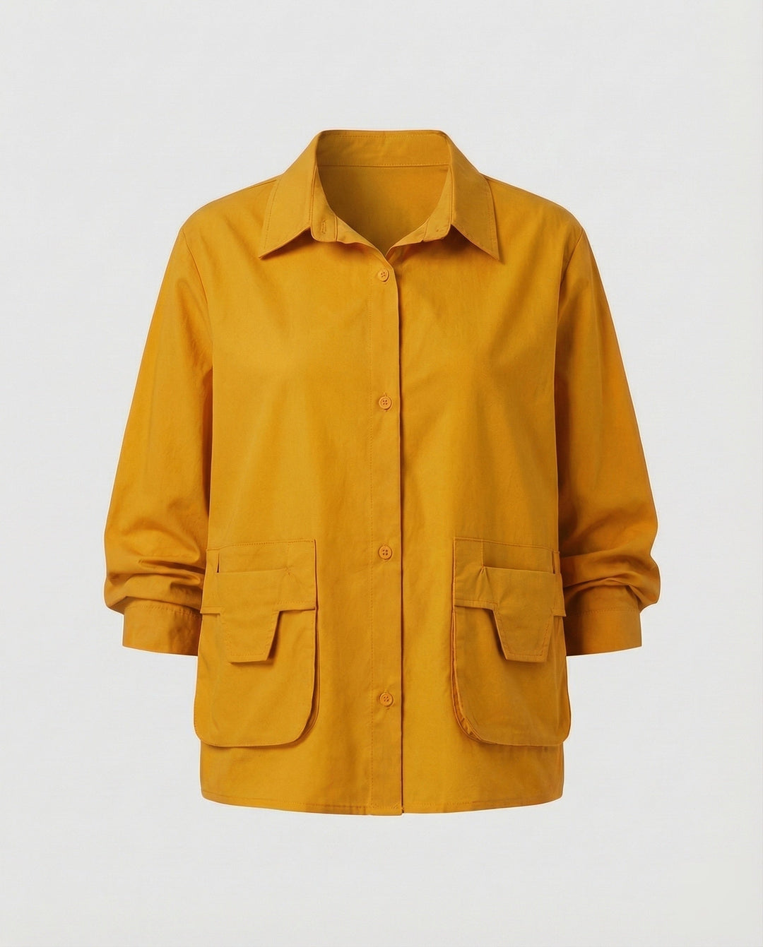 Damska lekka Gathered Blended Fabric Overshirt kurtka