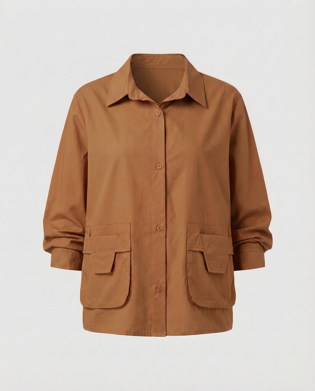 Damska lekka Gathered Blended Fabric Overshirt kurtka