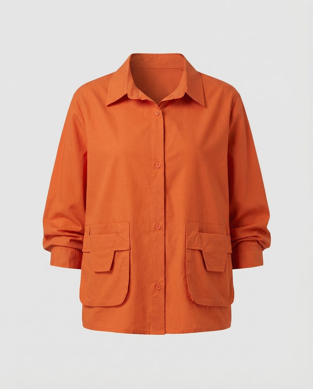 Damska lekka Gathered Blended Fabric Overshirt kurtka
