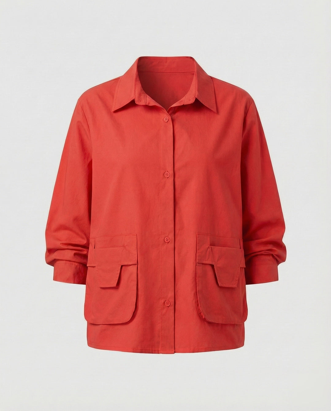 Damska lekka Gathered Blended Fabric Overshirt kurtka