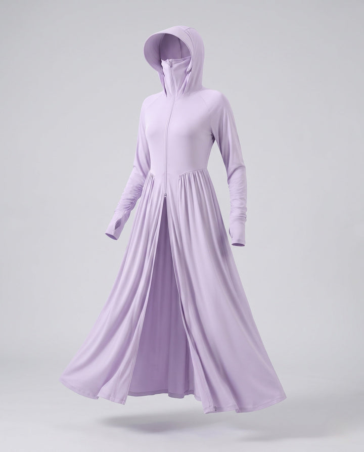 Damskie UV Ochrona Maxi Kurtka z Kaptur