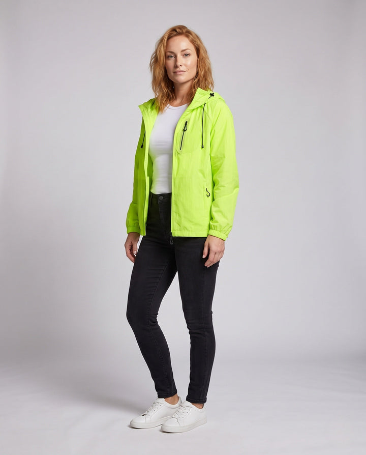 Damska high-performance wiatrówka z reflective elements i regulowany kaptur Fason