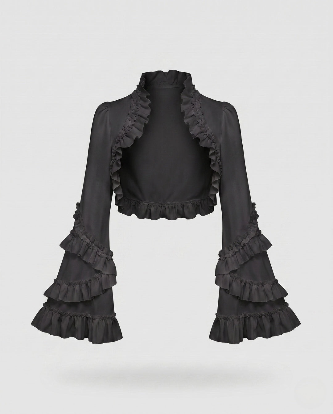 Damska elegancka ruffle kurtka z voluminous rękawami Lumaza