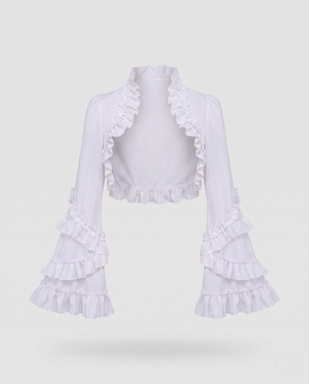 Damska elegancka ruffle kurtka z voluminous rękawami Lumaza