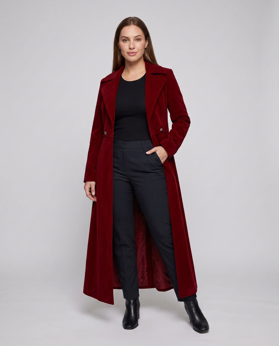 Damska elegancka tailcoat z szeroki klapy i dopasowana Krój