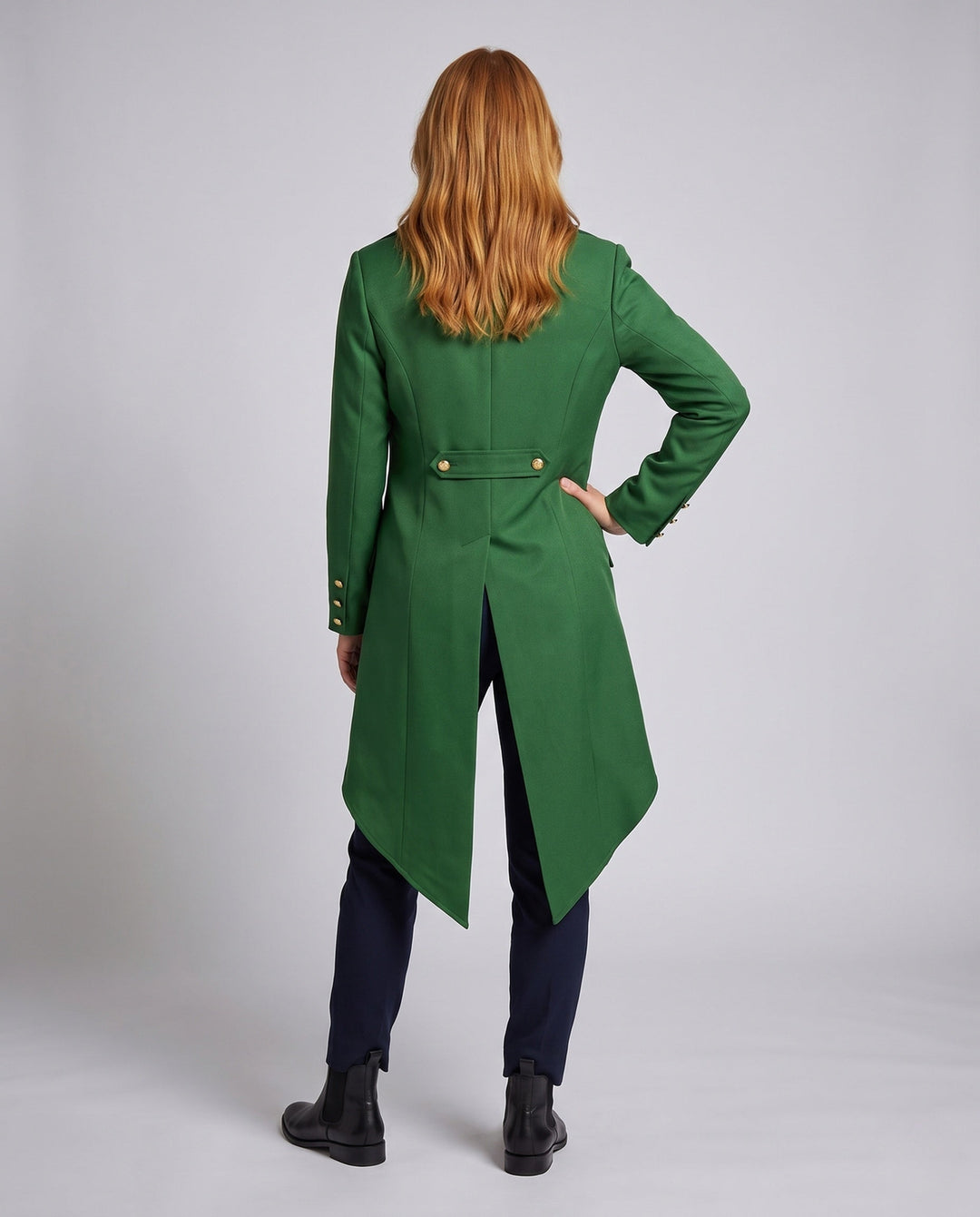 Damska vintage-Styl costume kurtka z asymmetrical Dół