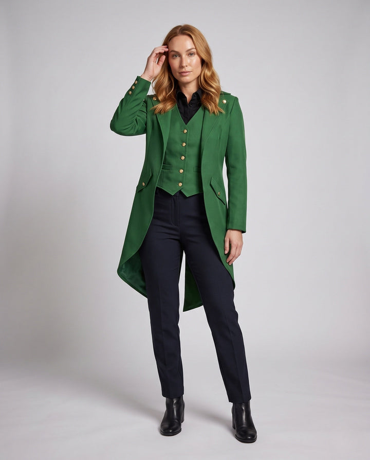 Damska vintage-Styl costume kurtka z asymmetrical Dół