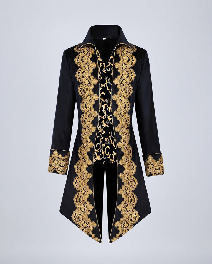 Damska elegancka Gala kurtka z intricate Gold Pattern Lumaza