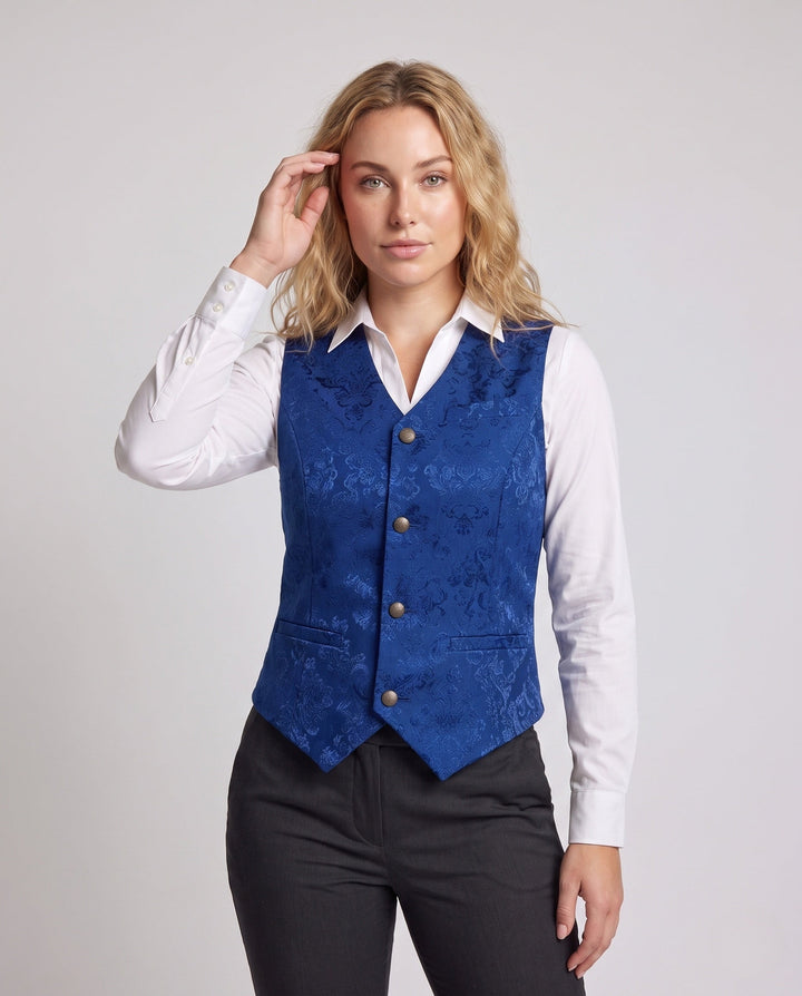 Damska elegancka Lace kamizelka z Decorative guzikami Lumaza