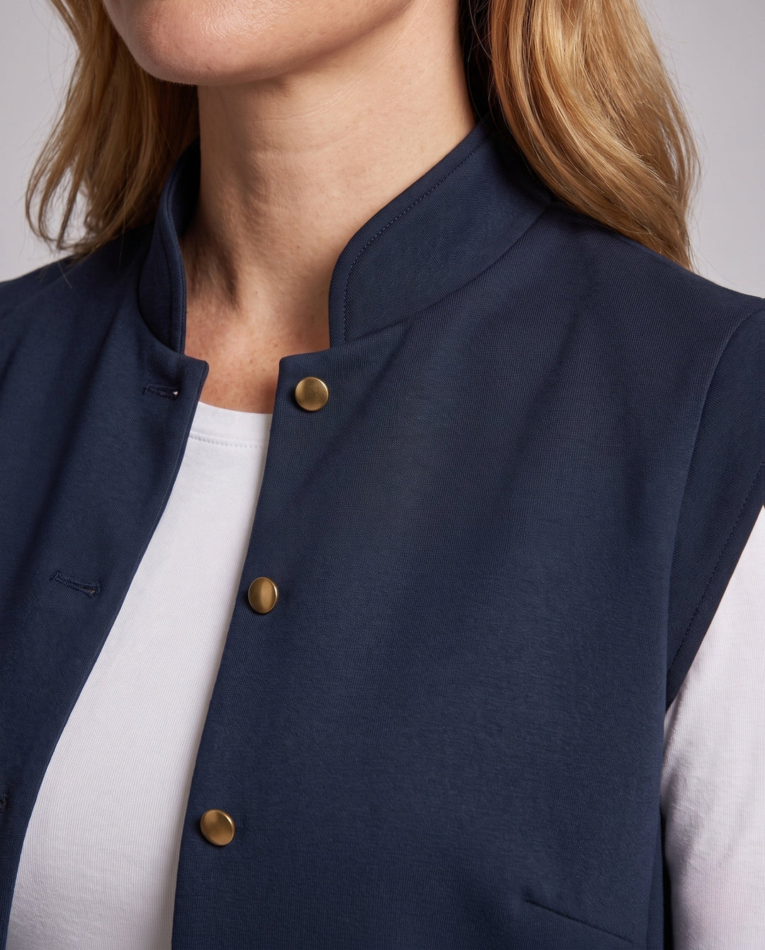 Damska Stylish kamizelka z guzikami Closure i Side kieszeniami Lumaza