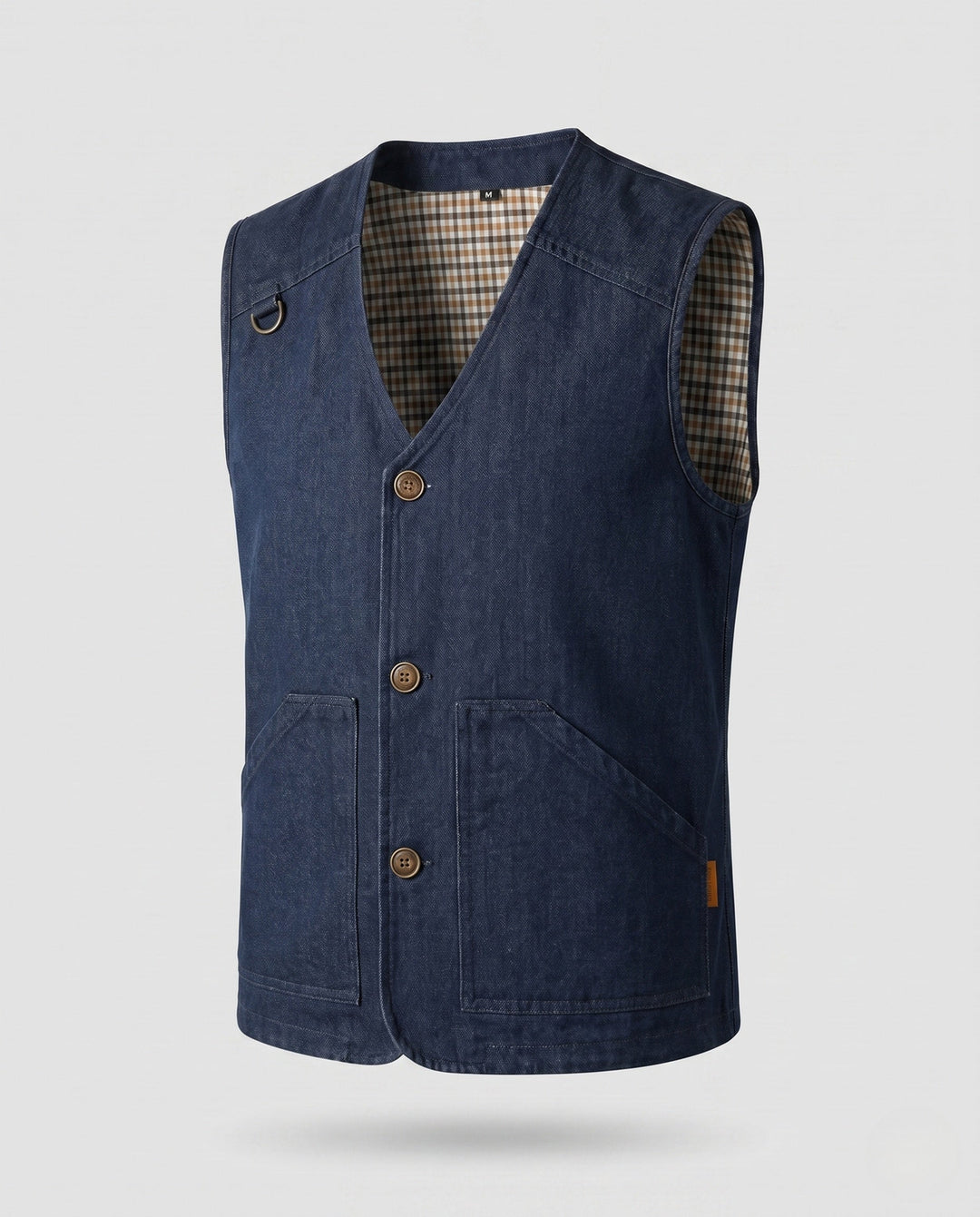 Męska solidny canvas utility kamizelka z w kratę wner Lwwg i D-Rwg