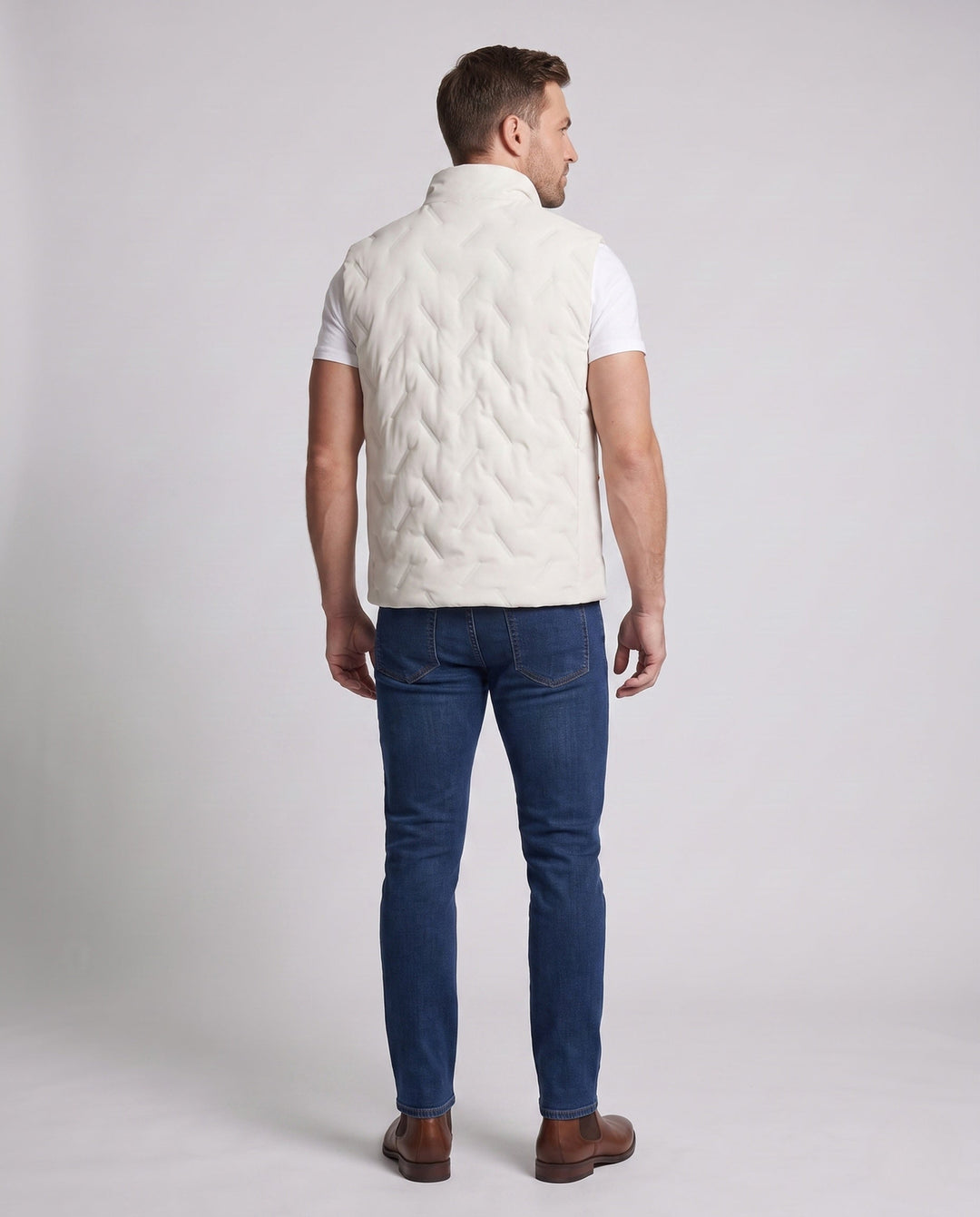 Unisex lekka pikowana Insulated kamizelka z ze stójką i kontrastowy kieszeniami Lumaza