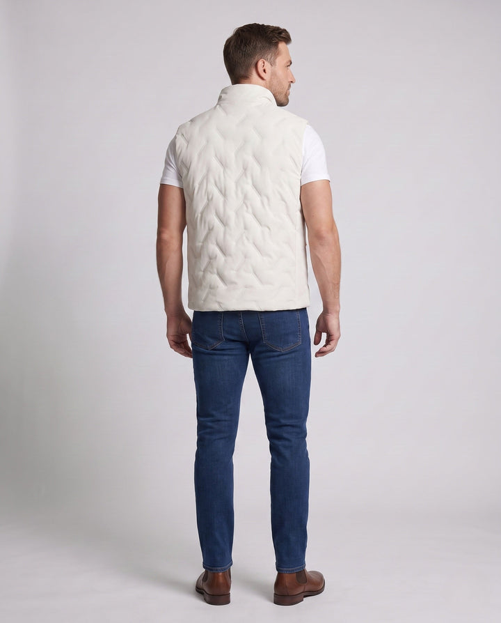 Unisex lekka pikowana Insulated kamizelka z ze stójką i kontrastowy kieszeniami Lumaza