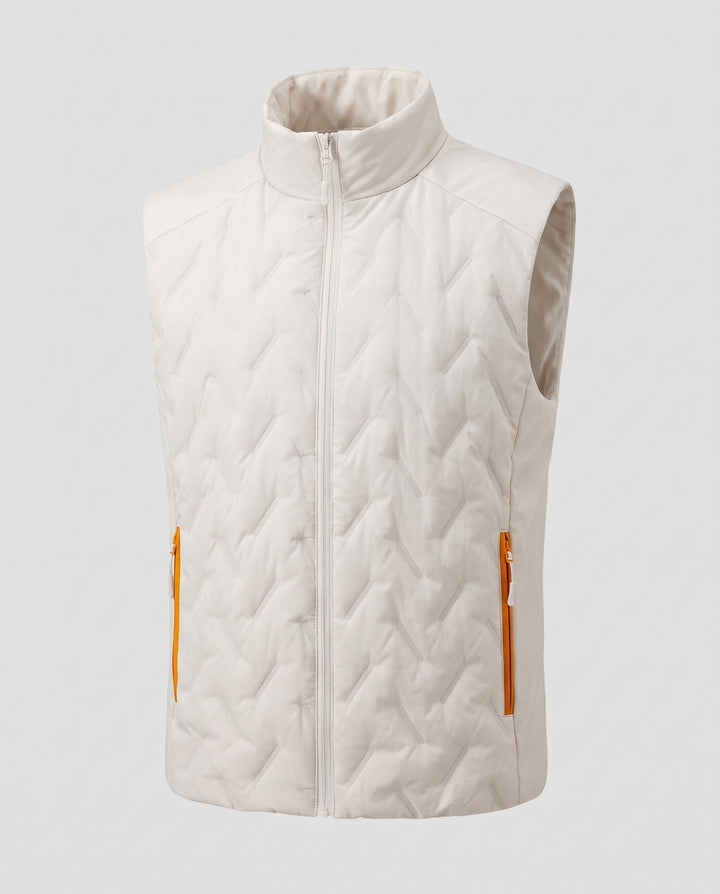 Unisex lekka pikowana Insulated kamizelka z ze stójką i kontrastowy kieszeniami Lumaza