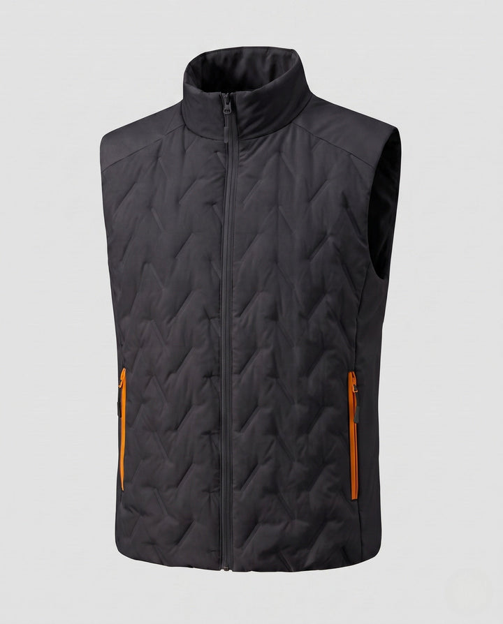 Unisex lekka pikowana Insulated kamizelka z ze stójką i kontrastowy kieszeniami Lumaza