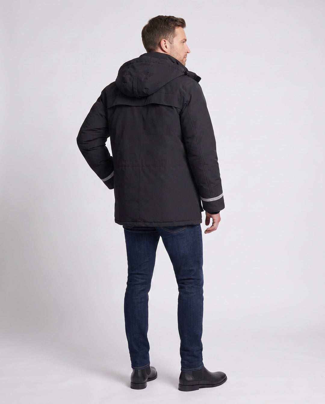 Unisex winter parka z reflective inserts i removable hood Lumaza