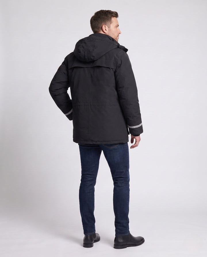 Unisex winter parka z reflective inserts i removable hood Lumaza