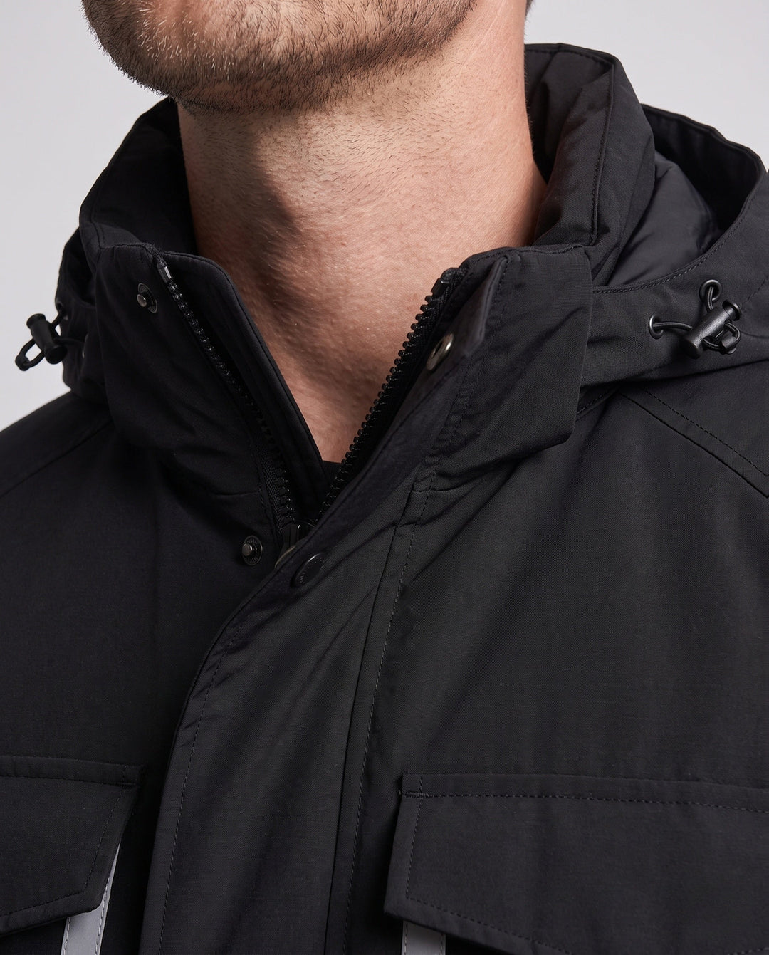 Unisex winter parka z reflective inserts i removable hood Lumaza