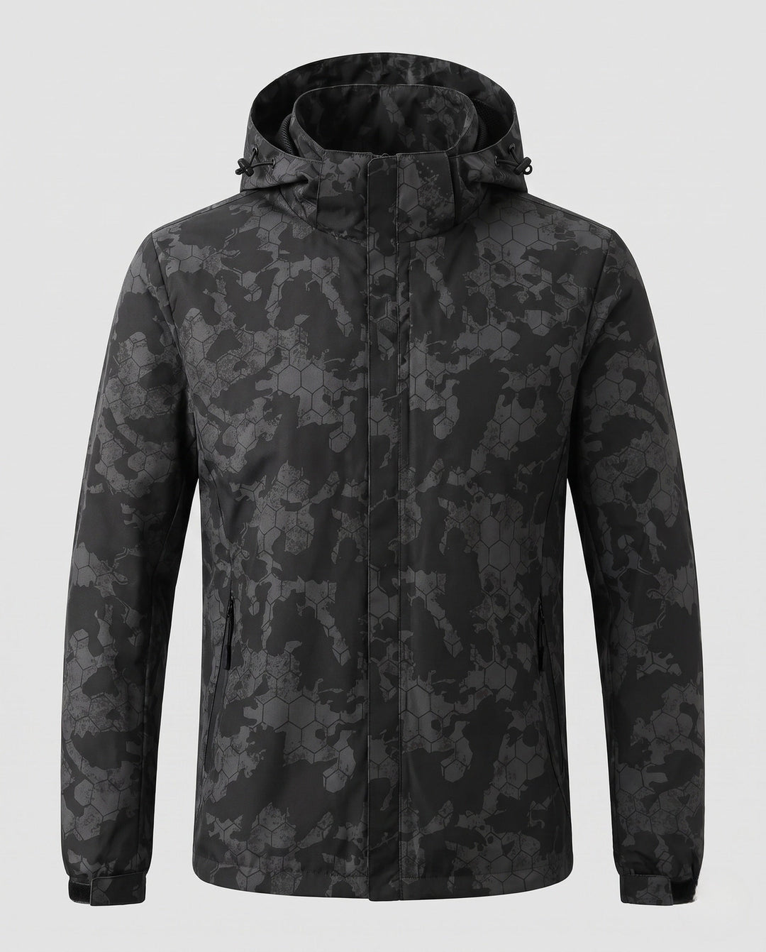 Damska lekka wodoodporna z kapturem kurtka z kwiatowa leaf print i regulowanym hood Lumaza