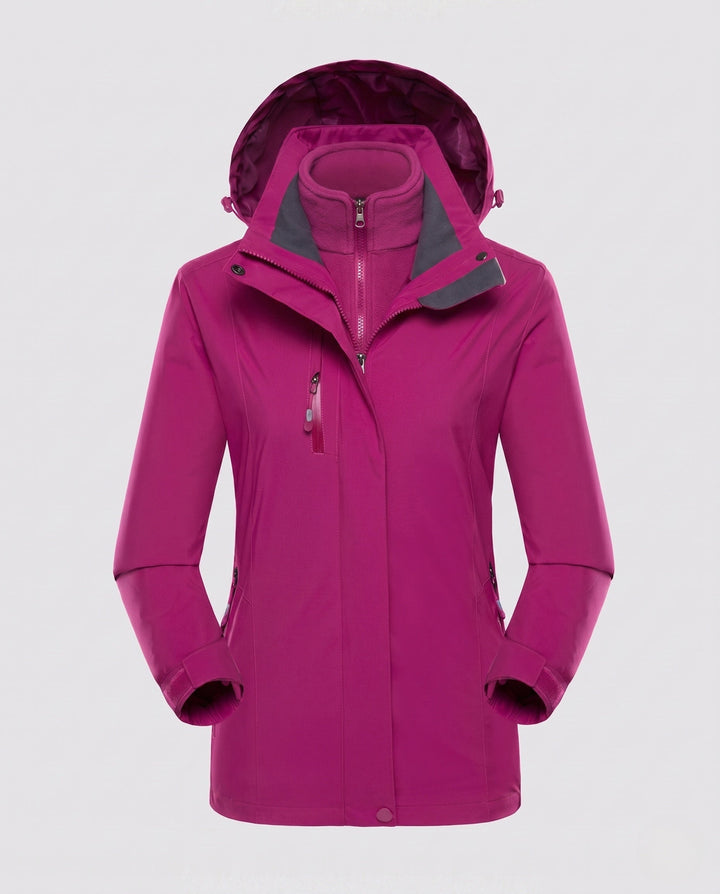 Damska softshellowa parka z removable polarowa inner kurtka i regulowanym hood Lumaza