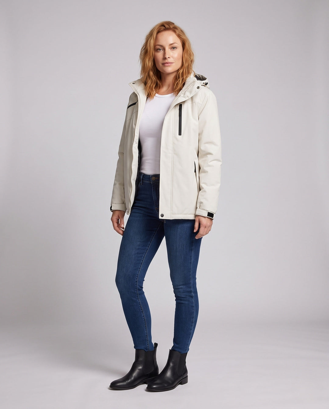 Damska versatile z kapturem parka z warming polarowa lining i wodoodporna surface Lumaza