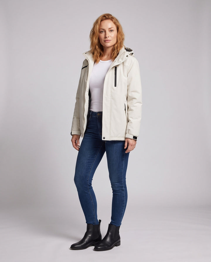 Damska versatile z kapturem parka z warming polarowa lining i wodoodporna surface Lumaza