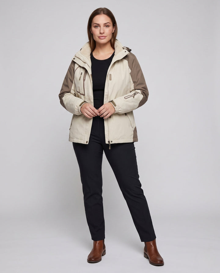 Damska two-piece outdoor kurtka z detachable polarowa inner kurtka i wodoodporna membrane Lumaza