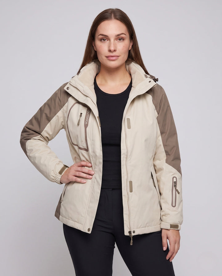 Damska two-piece outdoor kurtka z detachable polarowa inner kurtka i wodoodporna membrane Lumaza