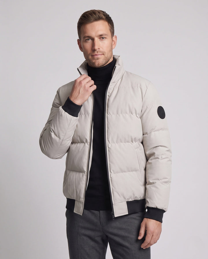 Parka męska ze ściągaczami - z ochroną przed wiatrem ze stójką do warstwowych stylizacji