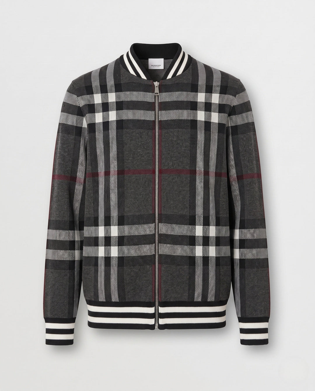 Męski Casual Zip-Up Cardigan z Check Pattern