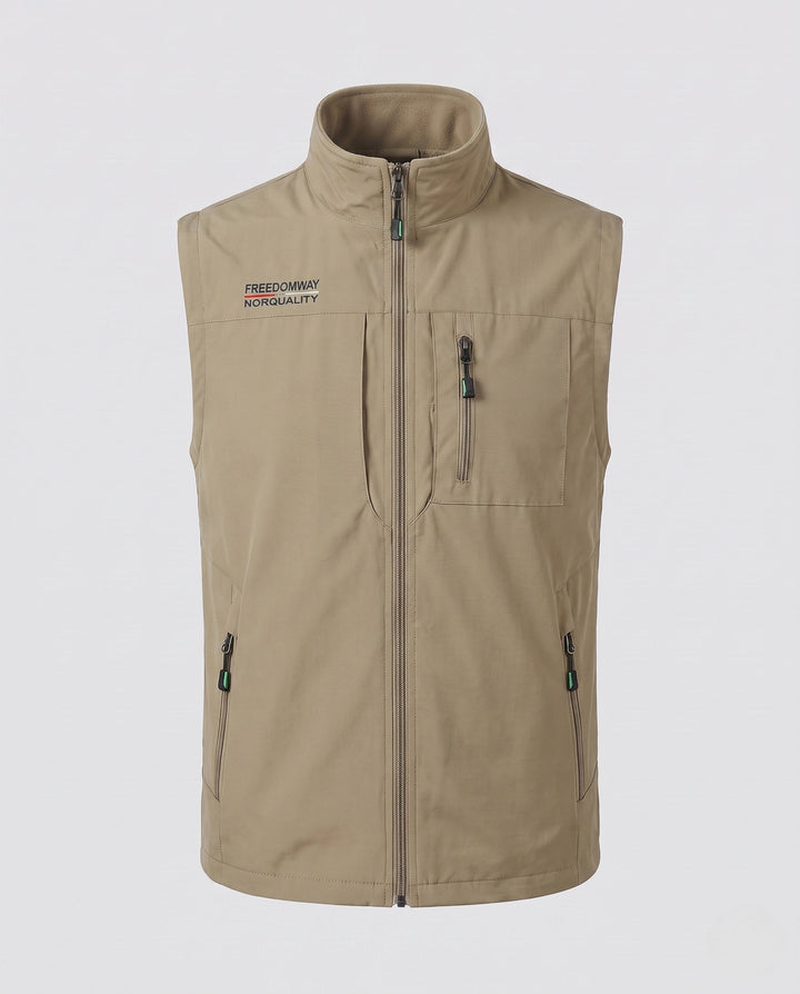Kamizelka męska z wieloma kieszeniami - z funkcjonalnymi detalami do aktywności w plenerze