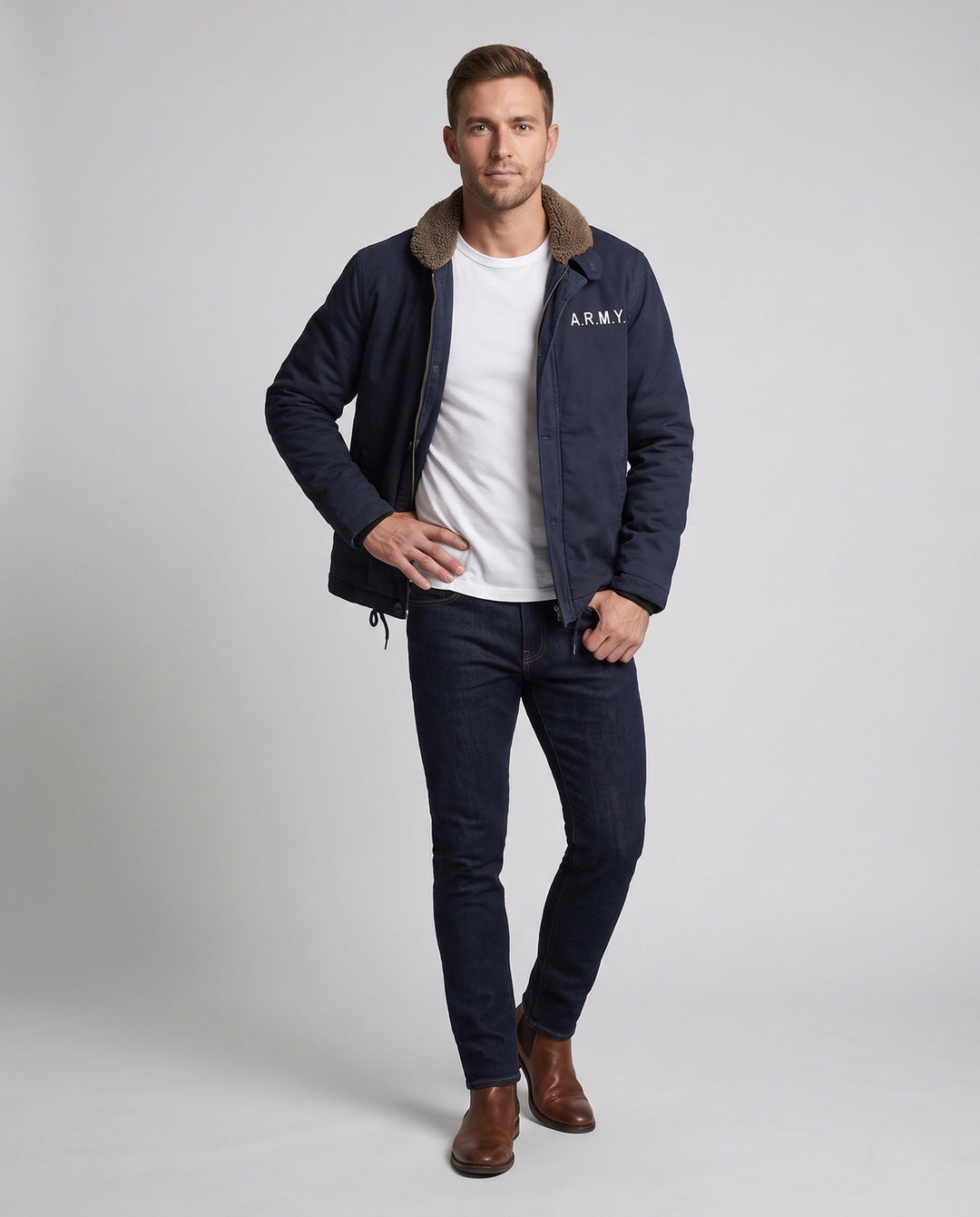 Męski Stylowy Transitional Kurtka z Podszewka