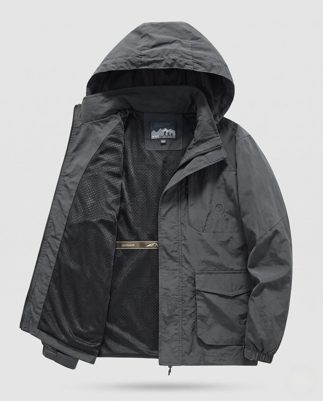 Męski Technical Outdoorowy Kurtka z Odpinany Kaptur