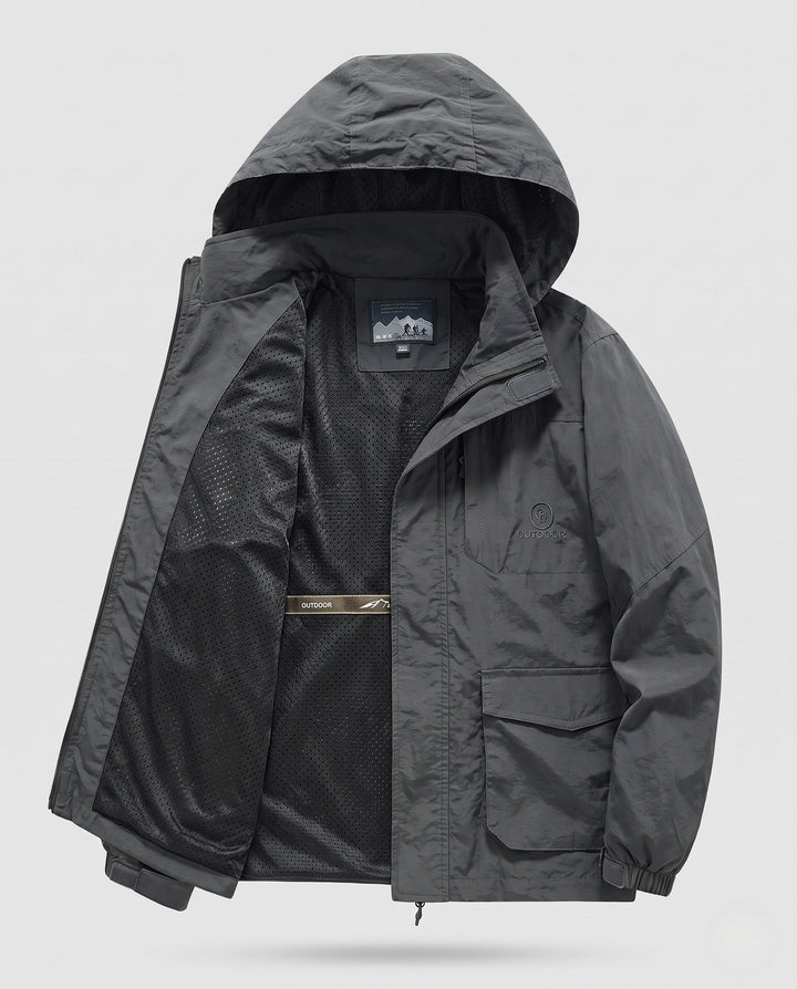 Męski Technical Outdoorowy Kurtka z Odpinany Kaptur