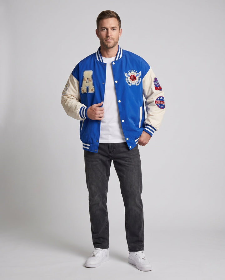Męski Trendy Varsity Kurtka