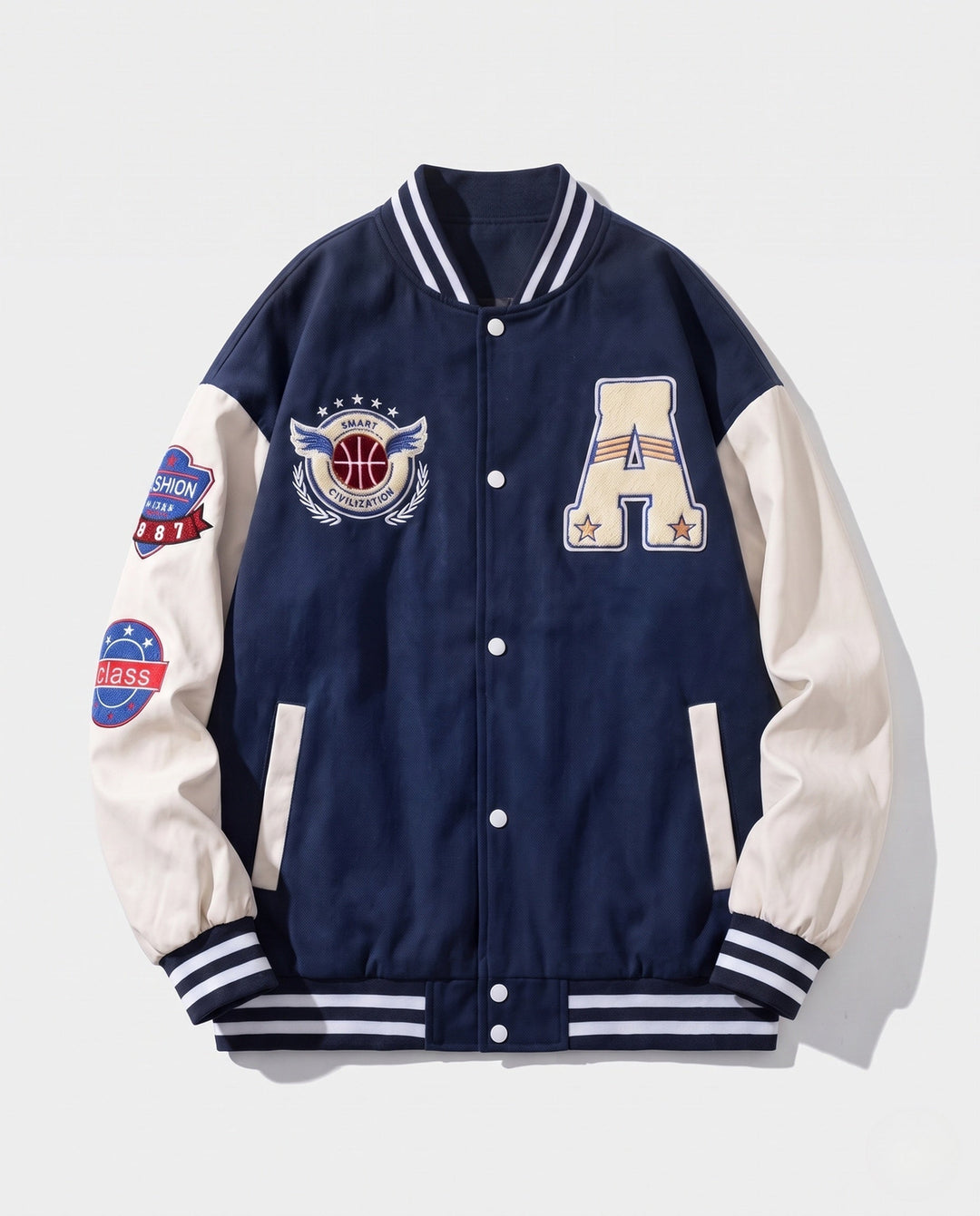 Męski Trendy Varsity Kurtka