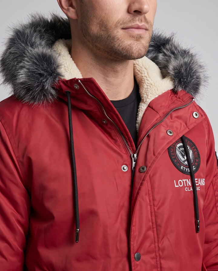 Męski Fashionable Winter Kurtka z Imitacja Futro Podszewka
