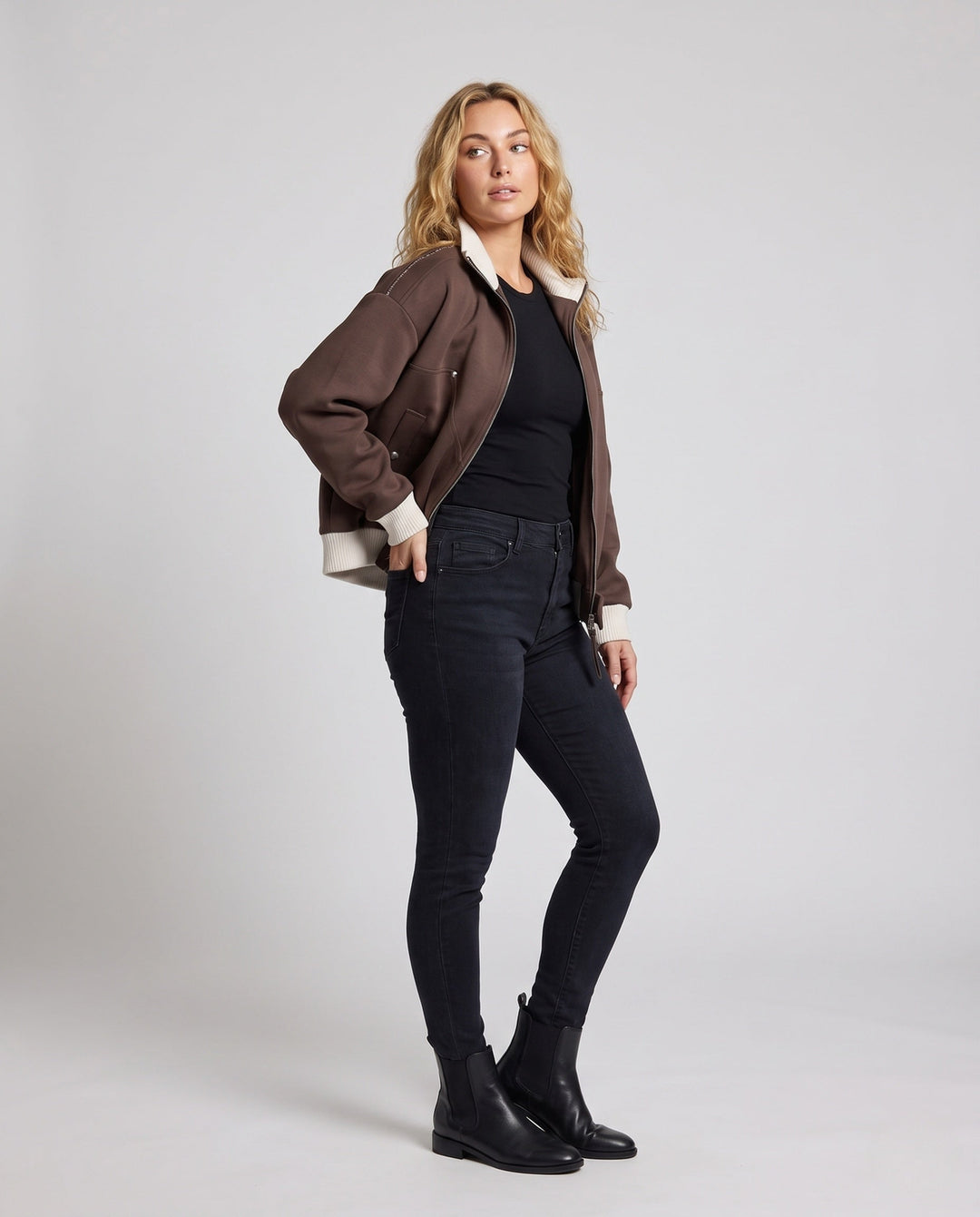 Damska Fashionable Transitional kurtka z ze stójką Lumaza