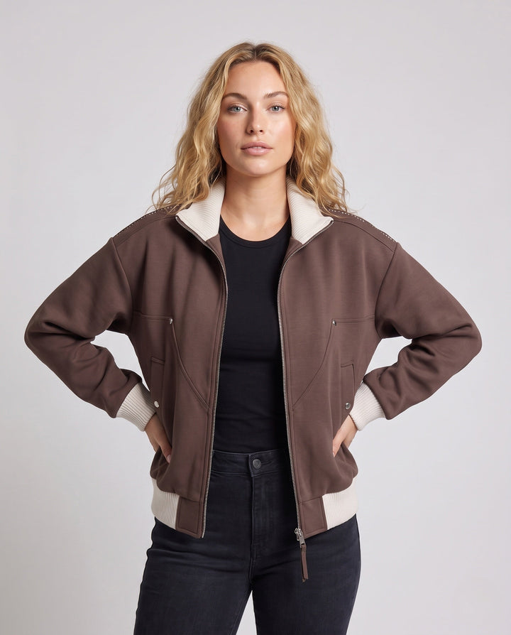 Damska Fashionable Transitional kurtka z ze stójką Lumaza