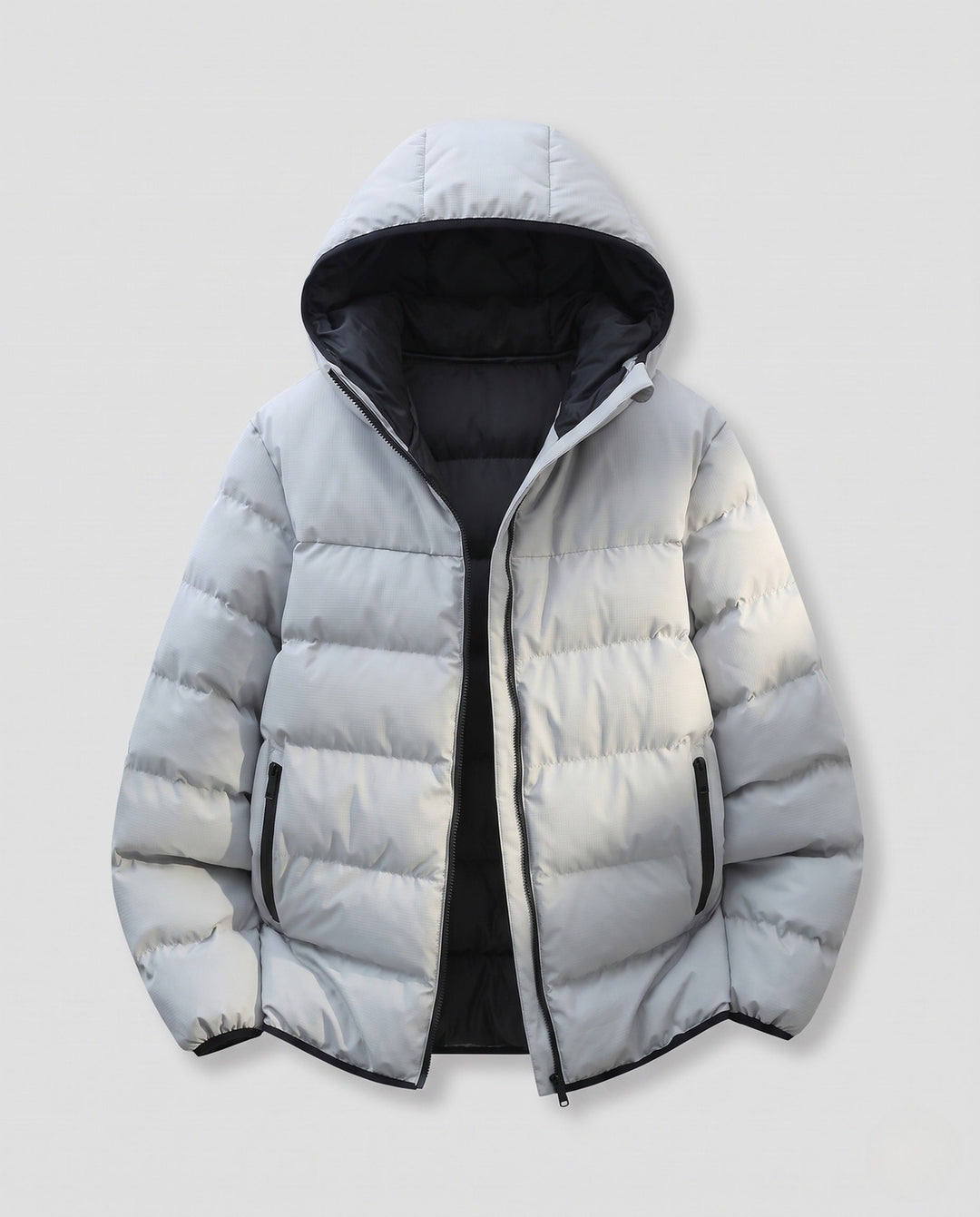Damska krótka pikowana Winter kurtka z kontrastowy bluza z kapturem Lining &amp; z kieszeniami na zamek Lumaza