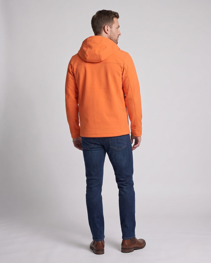 Męski Oddychający Kurtka softshell z Ergonomic Kaptur, Zamek Kieszeń na piersi &amp; Extended Tył Dół
