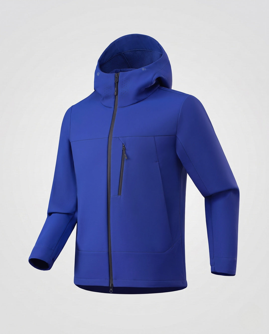 Męski Oddychający Kurtka softshell z Ergonomic Kaptur, Zamek Kieszeń na piersi &amp; Extended Tył Dół