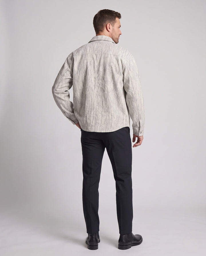 Męski Oversized Transitional Kurtka z Snap Guzik Zapięcie i Textured Surface