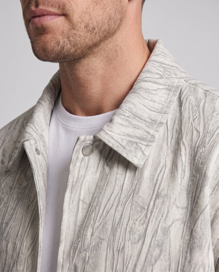 Męski Oversized Transitional Kurtka z Snap Guzik Zapięcie i Textured Surface