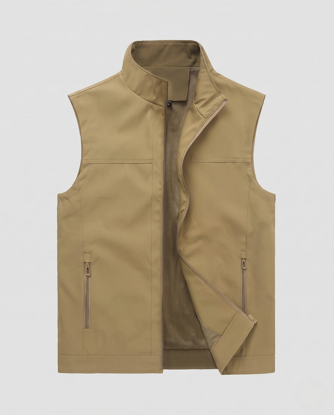 Męski Softshell Kamizelka z wiatroszczelny zewnętrzna warstwa, siatka podszewka &amp; secure kieszenie na zamek