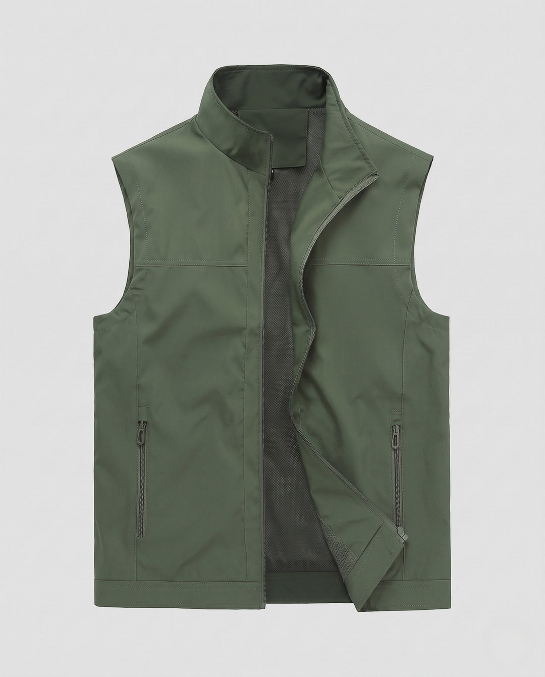 Męski Softshell Kamizelka z wiatroszczelny zewnętrzna warstwa, siatka podszewka &amp; secure kieszenie na zamek