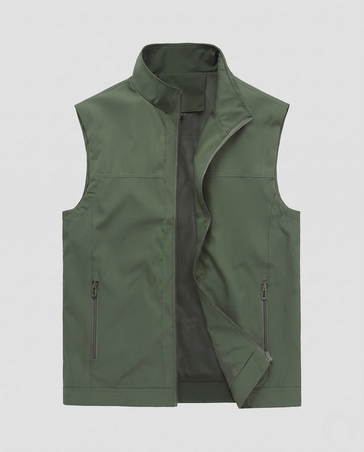 Męski Softshell Kamizelka z wiatroszczelny zewnętrzna warstwa, siatka podszewka &amp; secure kieszenie na zamek