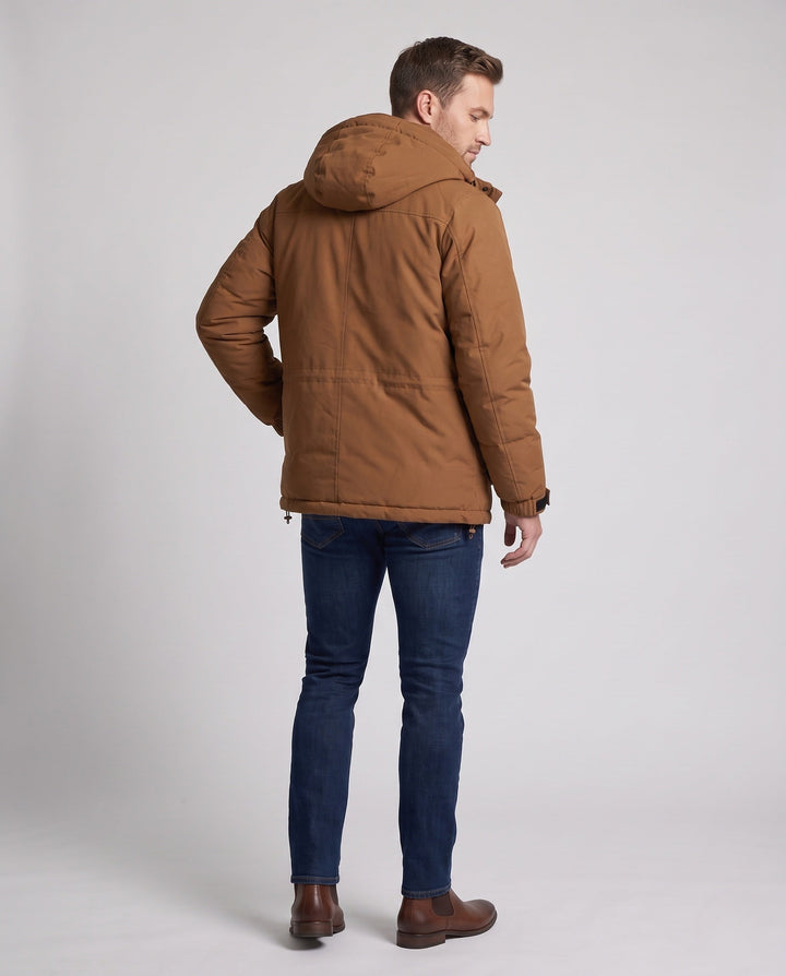 Męska Technical kapturemed parka z Extended Back, termiczny Quiltwg &amp; Multi-funkcja kieszeniami