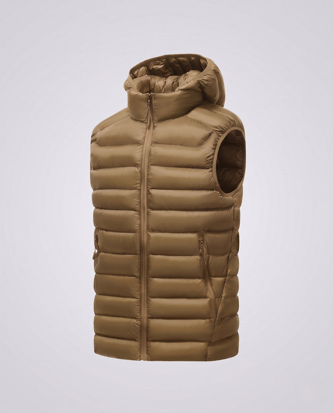 Męski Ultra-lekki Pikowany Kamizelka termiczna z Kaptur, Packable Feature &amp; Wind-resistant Surface